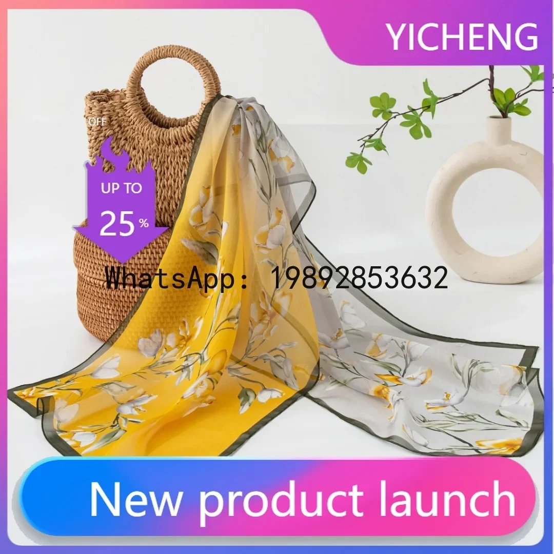 X silk printing silk scarf classy long scarf mulberry silk spring and summer fashion long scarf shawl