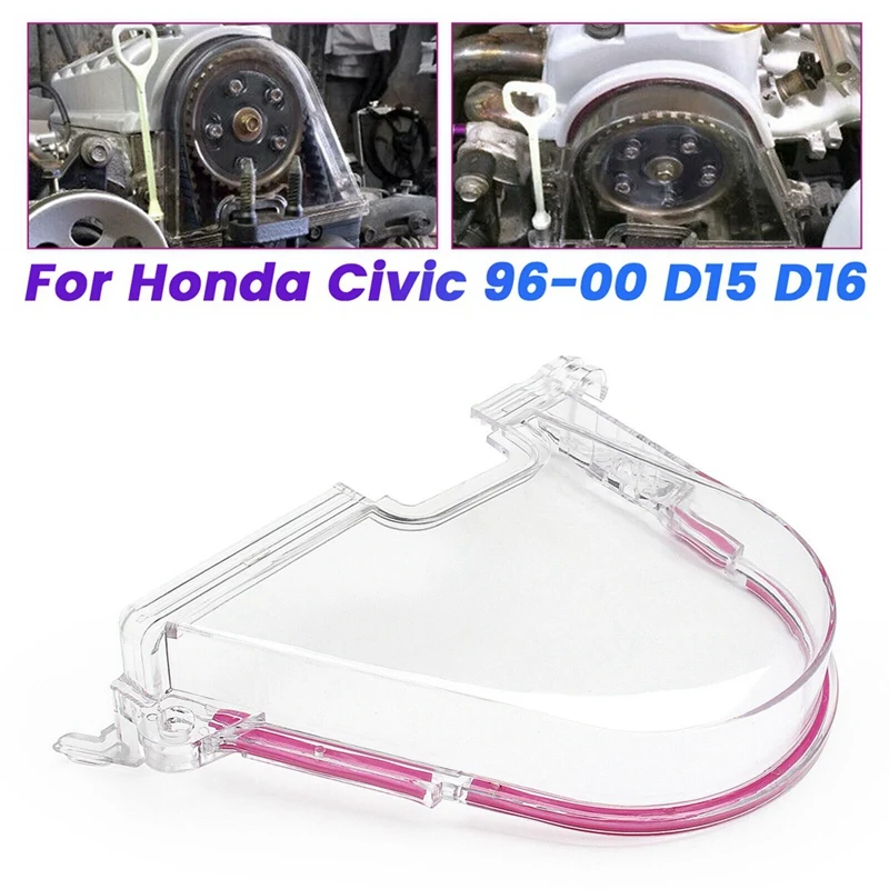 Clear Cam Gear Timing Belt Cover Turbo Cam Pulley For Honda Civic 96-00 EK D15 D16 / 92-95 EG D16ENGINE