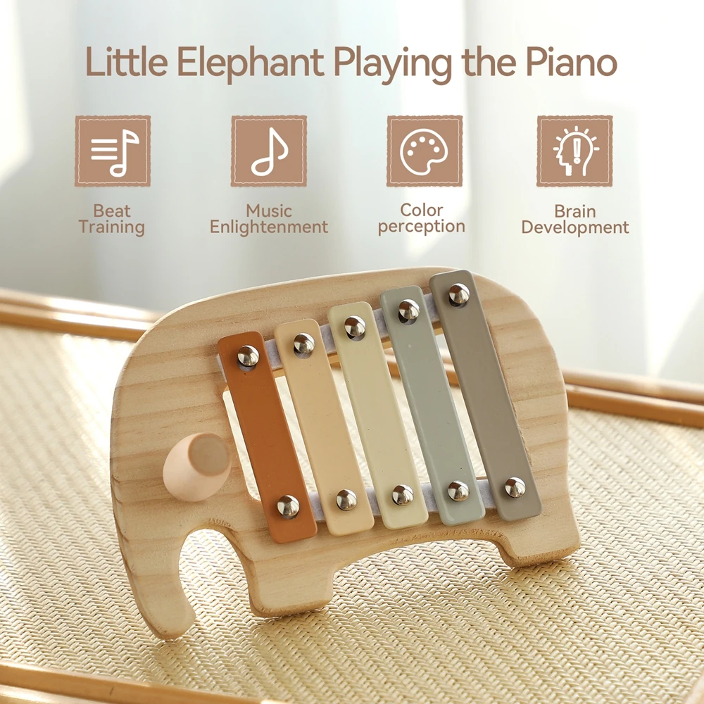 Kinder Montessori Spielzeug Baby Sensorische Sound Stimulation Spielzeug Baby der Musical Instrument Holz Cartoon Tier Xylophon Spielzeug Geschenk