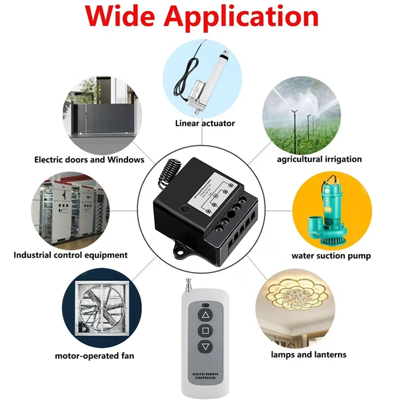 ●DC12V-24V Forward Reverse Switch, Linear Actuator Remote Control, 10A Current, 165 Ft Range ,Linear Actuator with Remote-ABFB