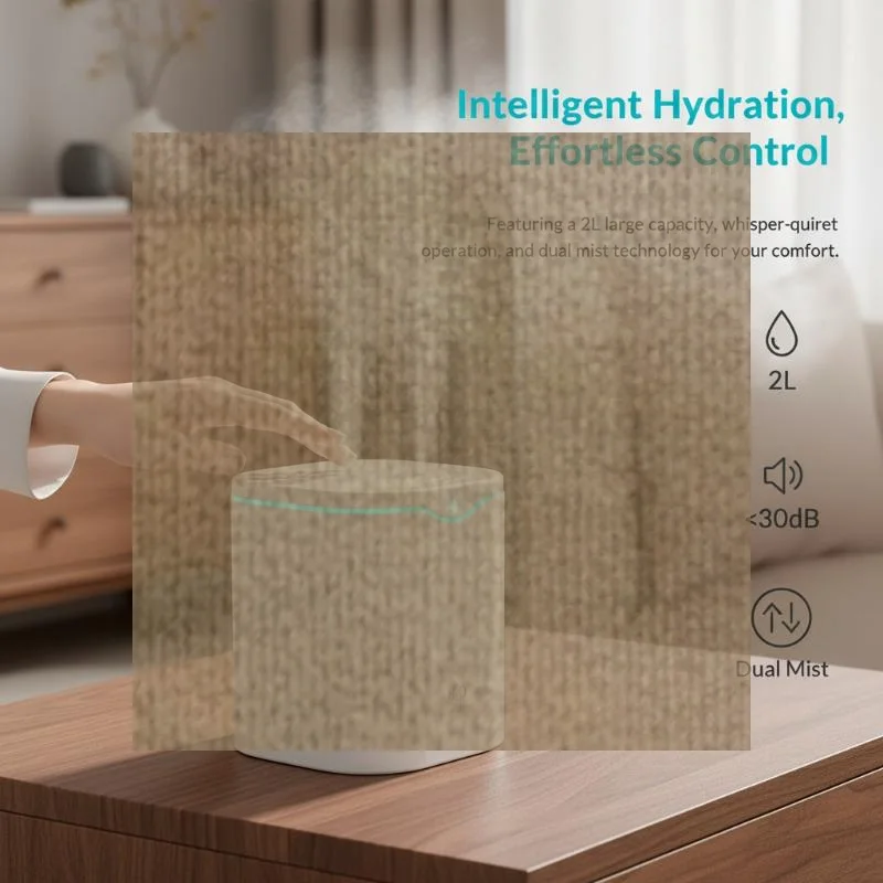 2.2L USB Air Humidifier Large Capacity Double Spray Port Essential Oil Diffuser For Home Office Mist Fogger