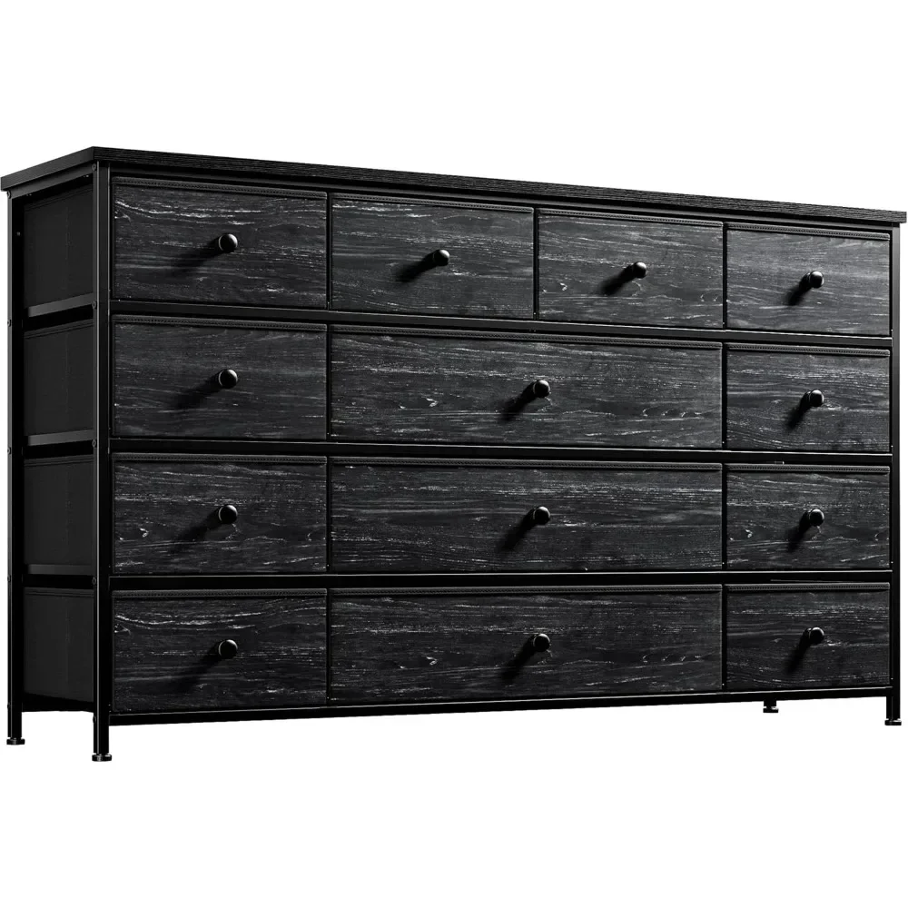 

Black Dresser, Dresser for Bedroom, Dresser with 13 Storage Drawer, Dressers & Chests of Drawers for 55" TV, Black Dresser