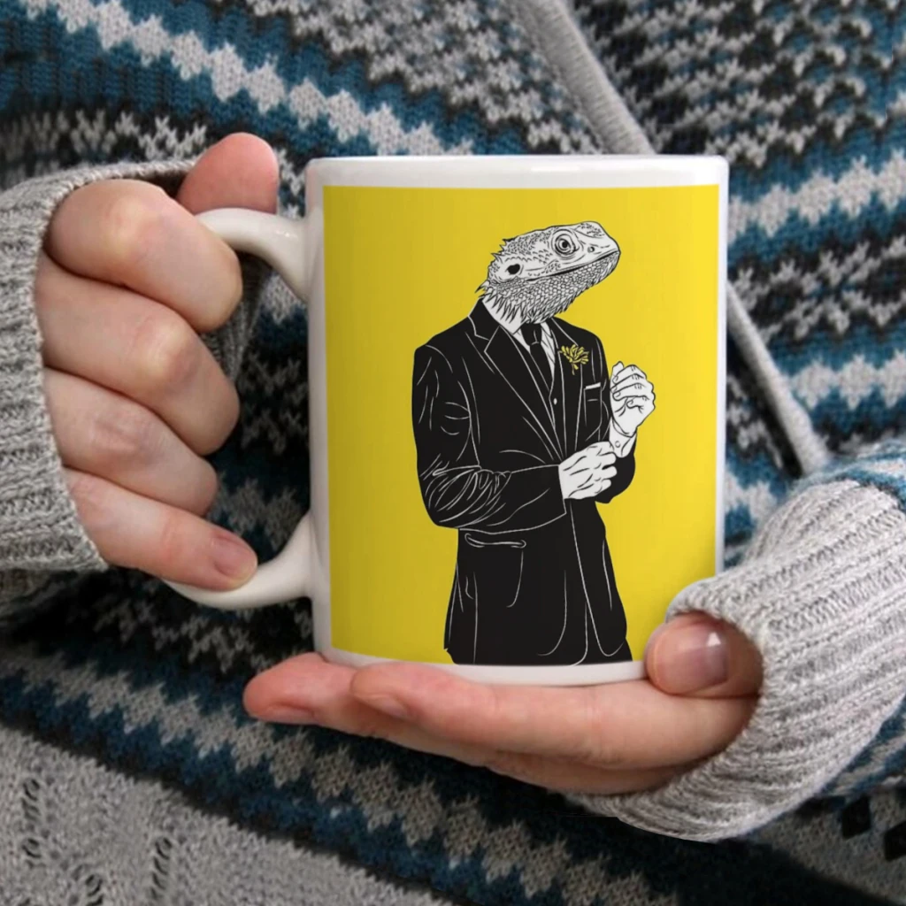 

Dapper LizardCoffee Mug Tea Cup 11oz Coffee Cup Funny Birthday Ceramic Mug Personalized Cup