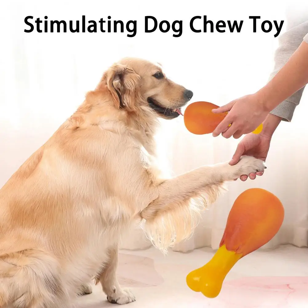 Chicken Leg Dog Toy Teeth Cleaning Play Bite-Resistant Vinyl Toy with Sound Dental Health Dog Chew Toys Pet Accessories