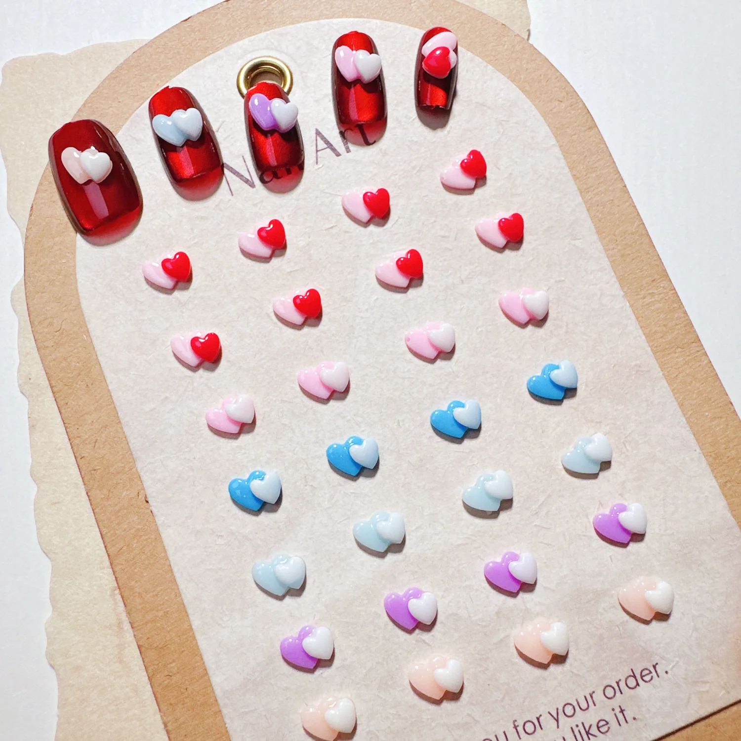 30/50/100Pcs, 7*5mm, Macarons, Two-color Nail Accessories, Two-color Love, Stereo, DIY, Nail Accessories