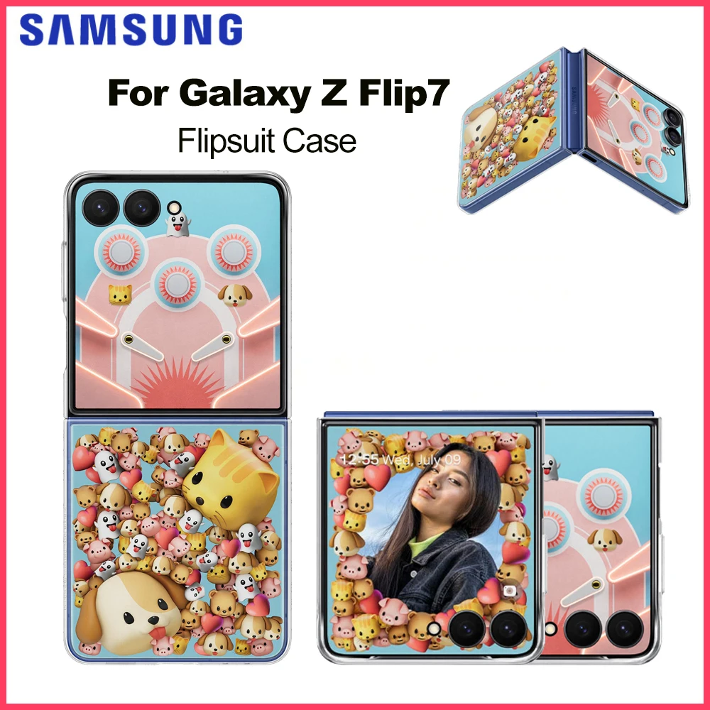 

Original Samsung Flipsuit Case EF-ZF766 for Galaxy Z Flip7 Smartphone Cover Insert Cards Transparent Flipsuit Case