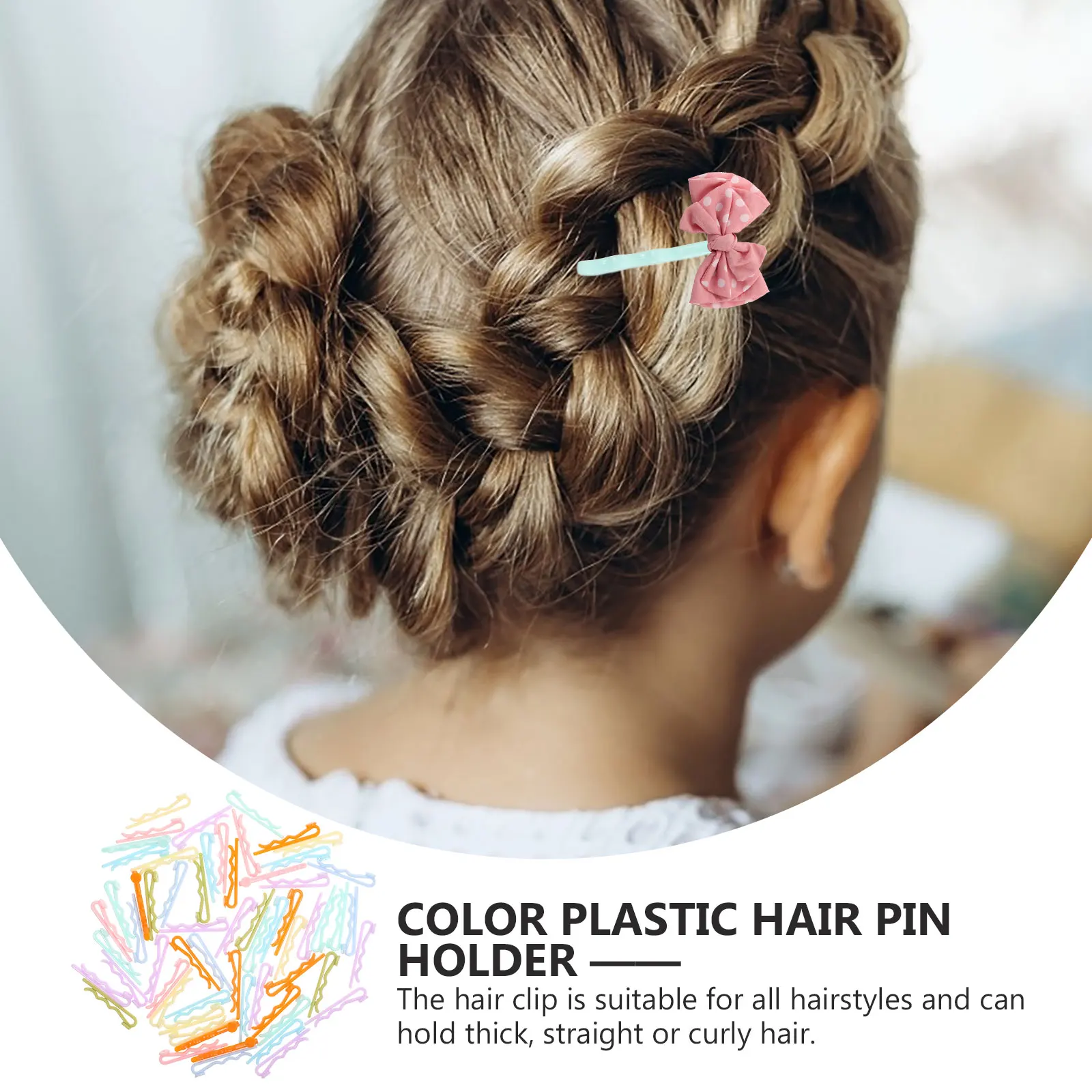 

60Pcs Hairpin Plastic DIY Bases Handmade Hairpin Accessories for Party Dance School Daily Use DIY Supply