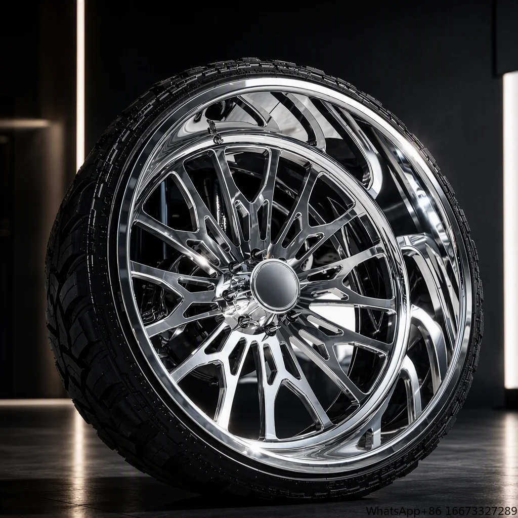 Custom Deep Dish Forged 6061 T6 Alloy Wheels Chrome Finish Big Lip Off Road Rims for  F150 GMC RAM