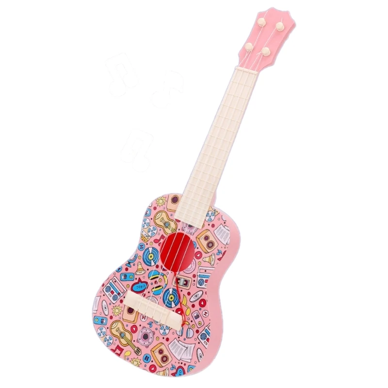 F19F Kids Ukulele Toy Cartoon 21'' Musical Instruments for Children Kids Baby Musical Toy Exercise Baby Arm Stretch