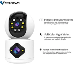 Vstarcam-Caméra de surveillance IP WiFi 1080p 5MP, dispositif de sécurité sans fréquence, avec lentille pour touristes, 360 degrés