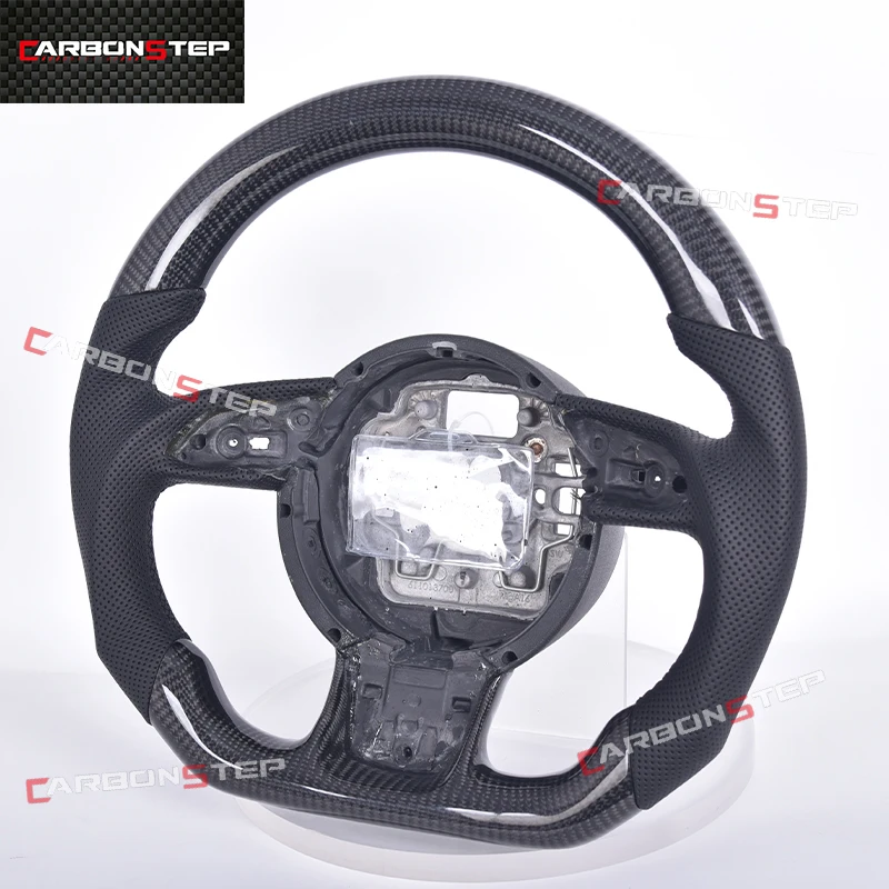 Car Perforated Leather Carbon Fiber Steering Wheel For Audi RS3 RS4 RS8 S3 S4 S5 A3 A4 A5 B8 B9 B7 C7 C6 C8 8V 8P B8.5 B6 B5