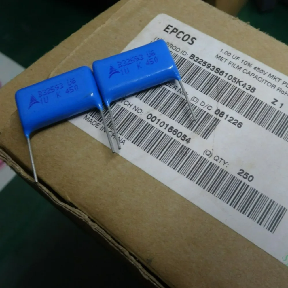 10pcs/lot EPCOS 1.0uf 450v 1uf 1u0 105 K brand new 22mm film capacitor B32593S6105K