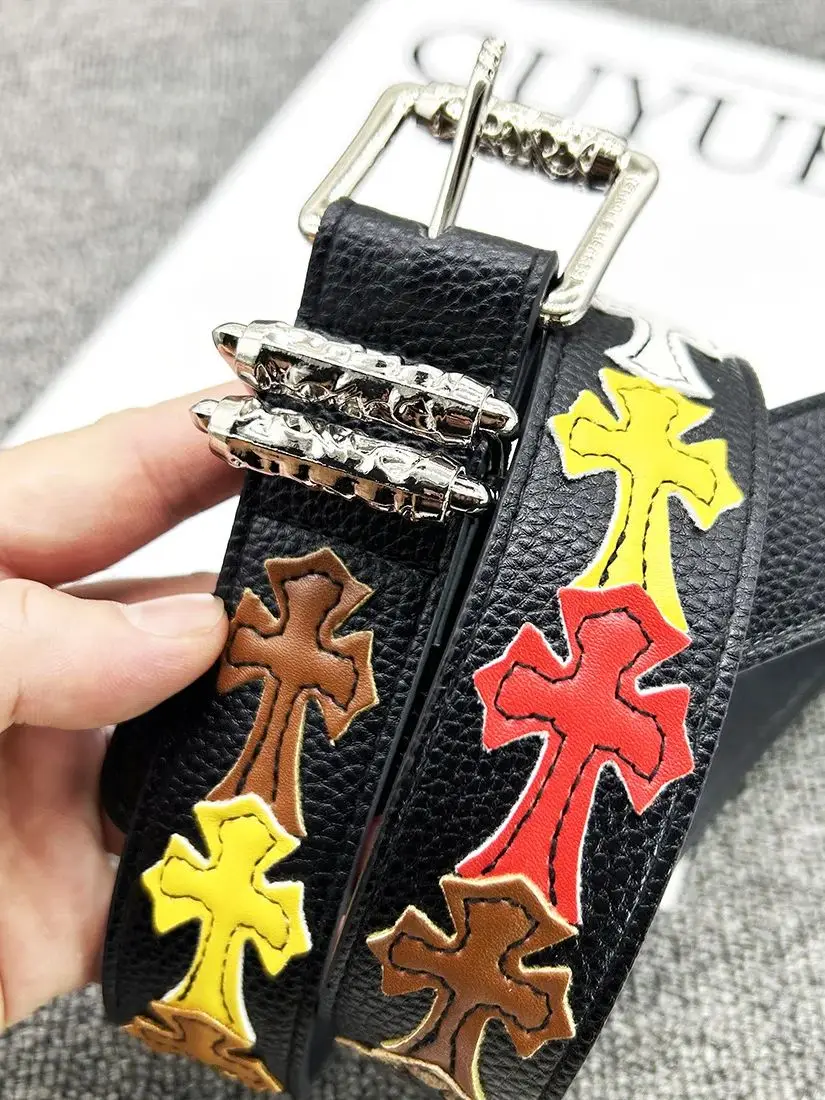 CH Belt Men's and Women's Holy Sword Element Decoration Hollow Ivy Women's Style Star Style Punching Retro