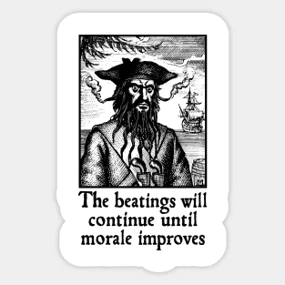 The Beatings Will Continue Until Morale Improves  5PCS Stickers for Print Window Room Living Room Bumper Stickers Laptop Cartoon