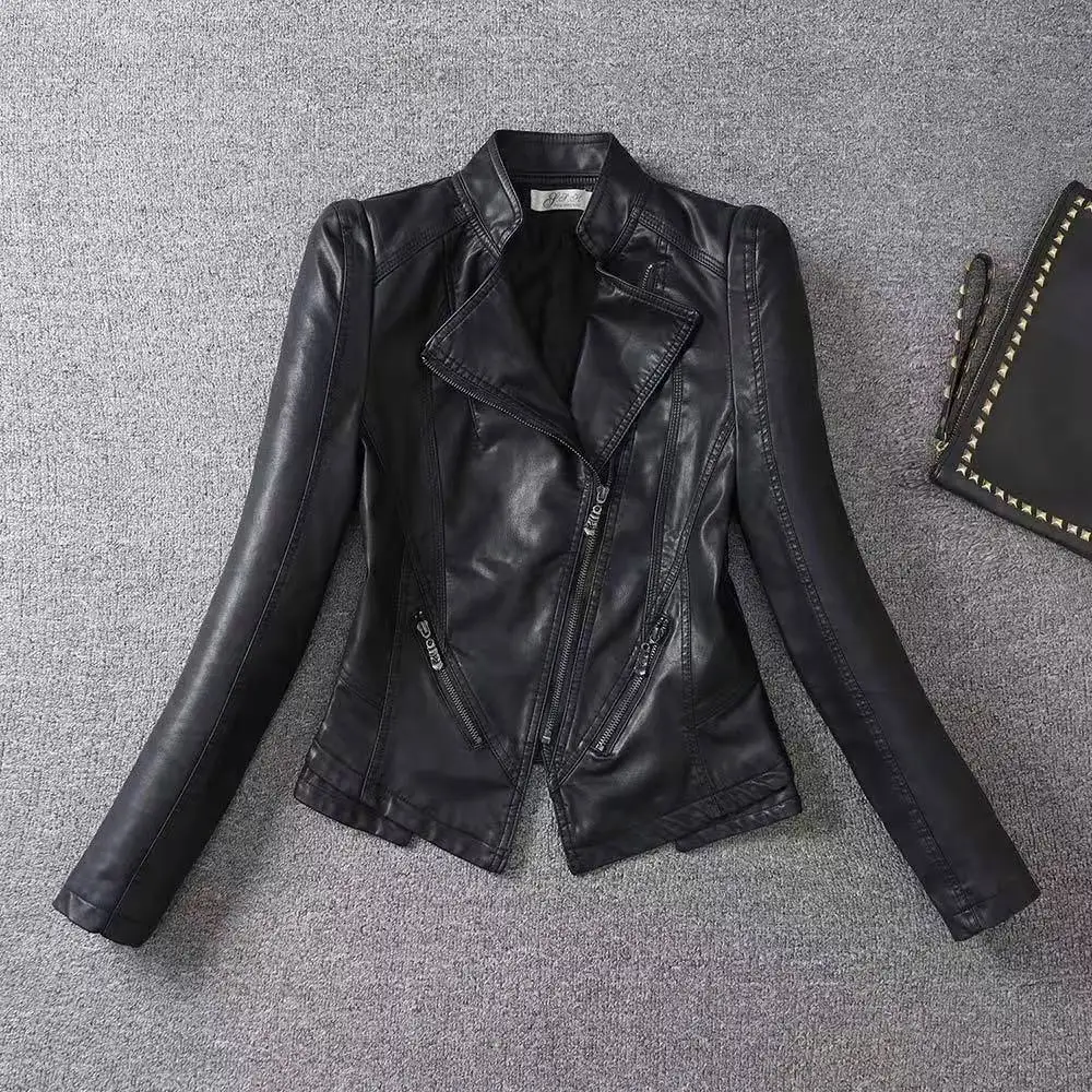 سترة نسائية ذات ياقة ثابتة على الطراز القوطي باللون الأسود سترة نسائية Y2K Harajuku ريترو مخصصة ضيقة عتيقة قصيرة