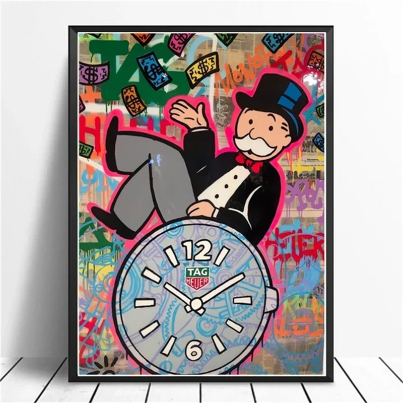 أليك احتكار وملهمة المال جدار الفن قماش المشارك وطباعة رجل غني شخصية اللوحة مكتب غرفة المنزل الديكور