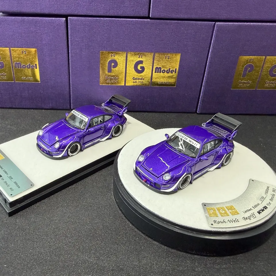 PGM 1/64 RWB 993 Metal Purple Alloy Fully Open Car Model