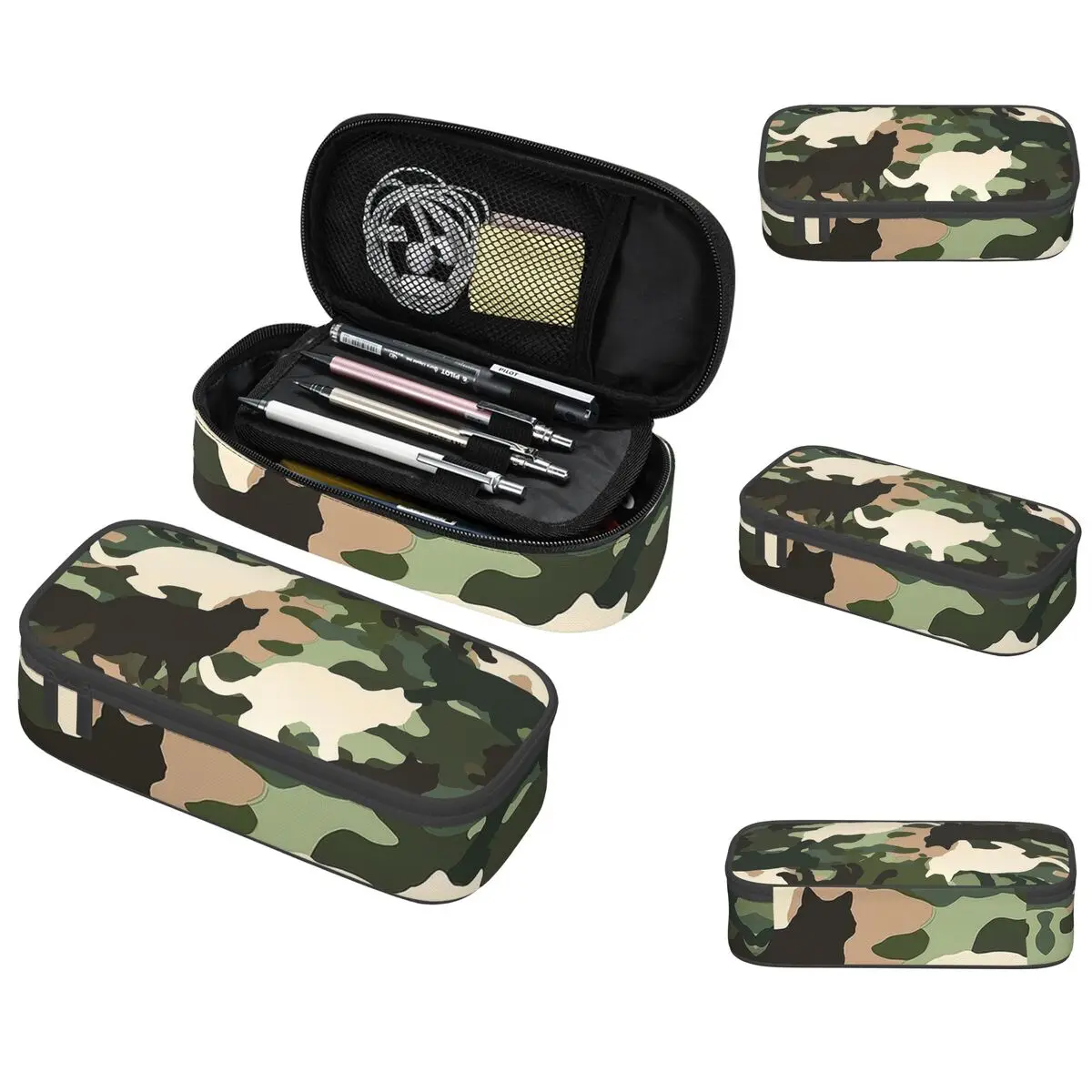 

Cat Camouflage Pencil Case for Kids Gifts Pen Box Pencil Bag Stationery Supplies Pen Holder Bag