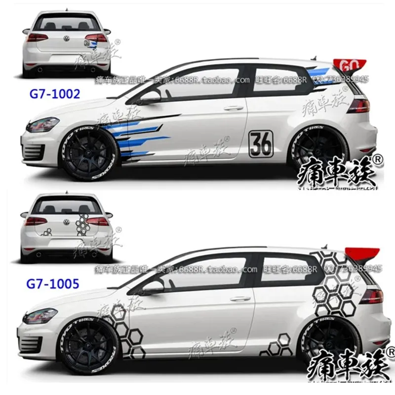 

car stickers For VW Golf 7 pull flower decoration appearance modification Special Vinyl Decal Film Accessories