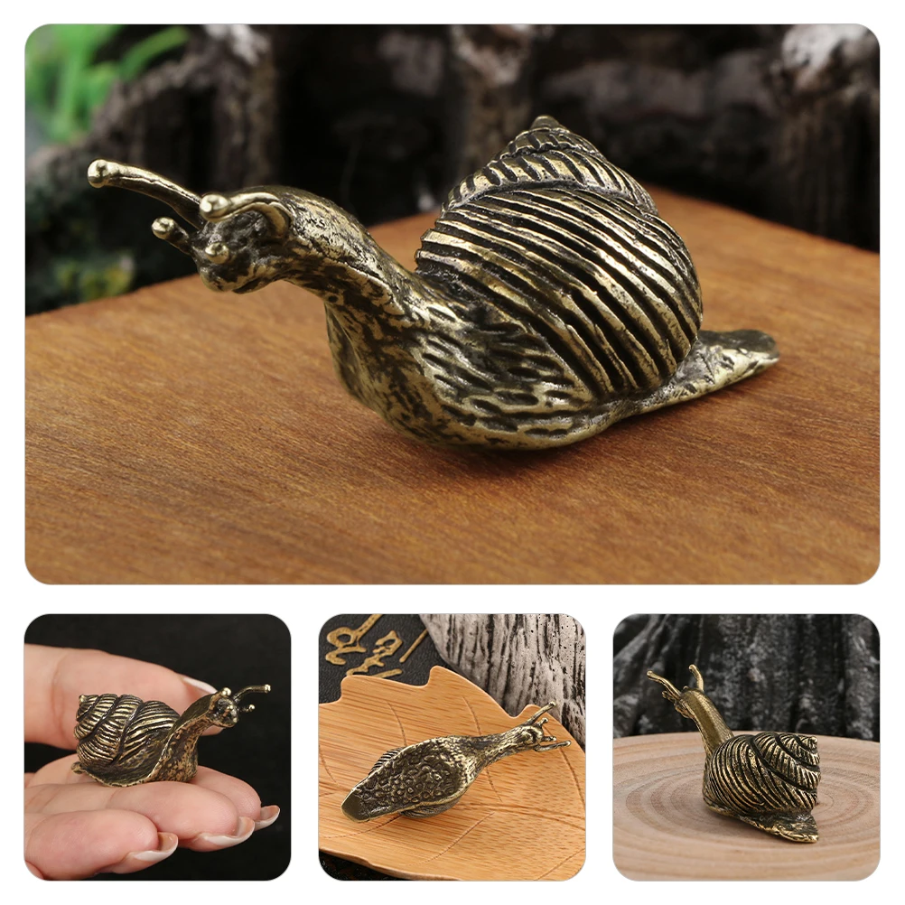 

2Pcs Retro Brass Snail Ornament Exquisite Desktop Decoration for Home Office Hotel Gift Snail Figurine Brass Tabletop Craft,