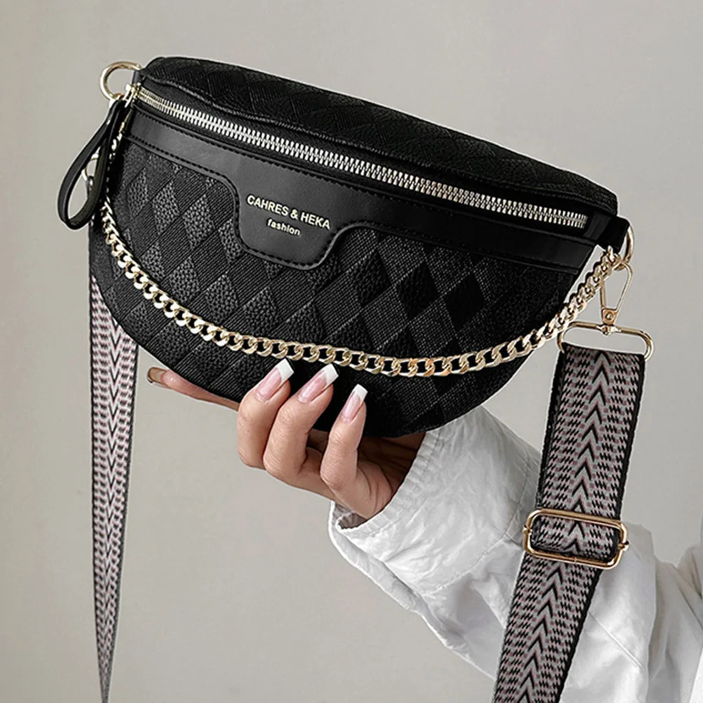 Women Chese Bag Casual Banana Bag Chain Cross Body Bag Ladies Handbags Female Sling Waist Pack Half Moon Belt Bag Fanny Pack New