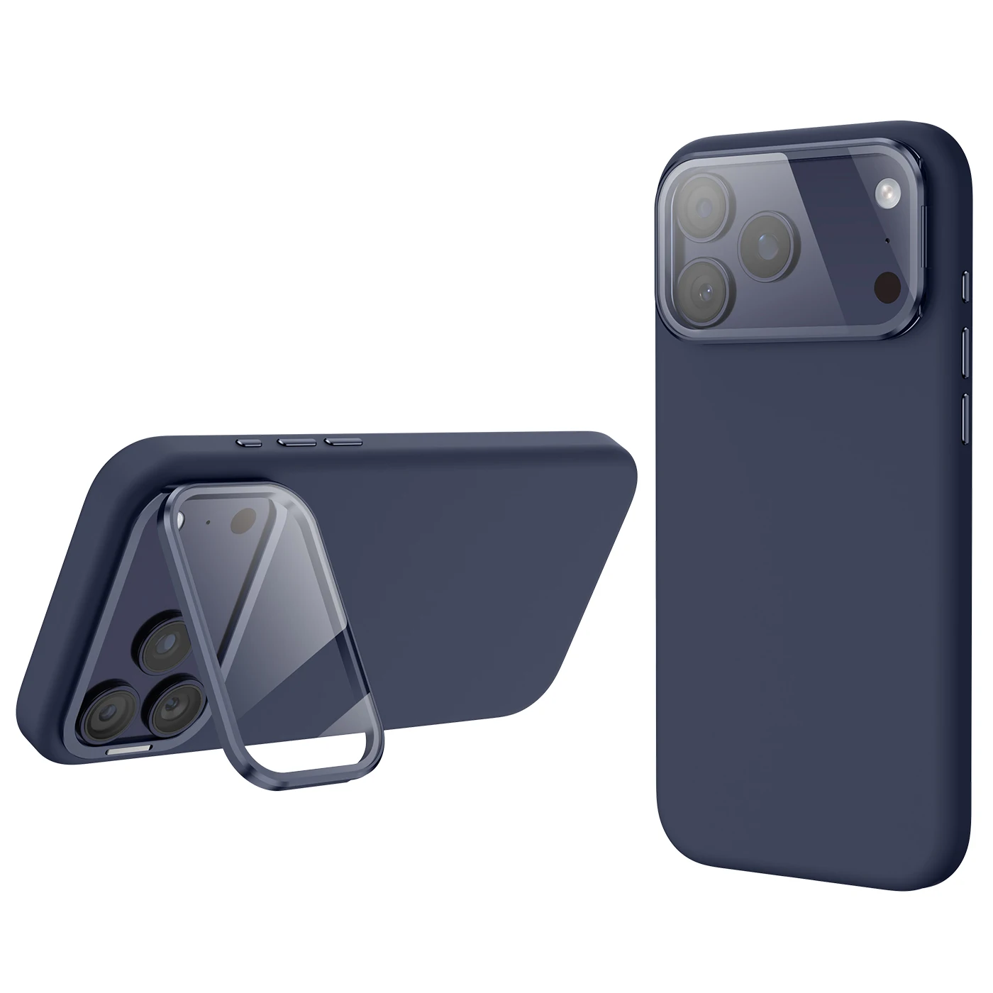 

Shockproof Liquid Silicone Wireless Charging Magnetic Phone Case For iPhone 17 Pro Max, Slim Built-in Camera Kickstand Cover