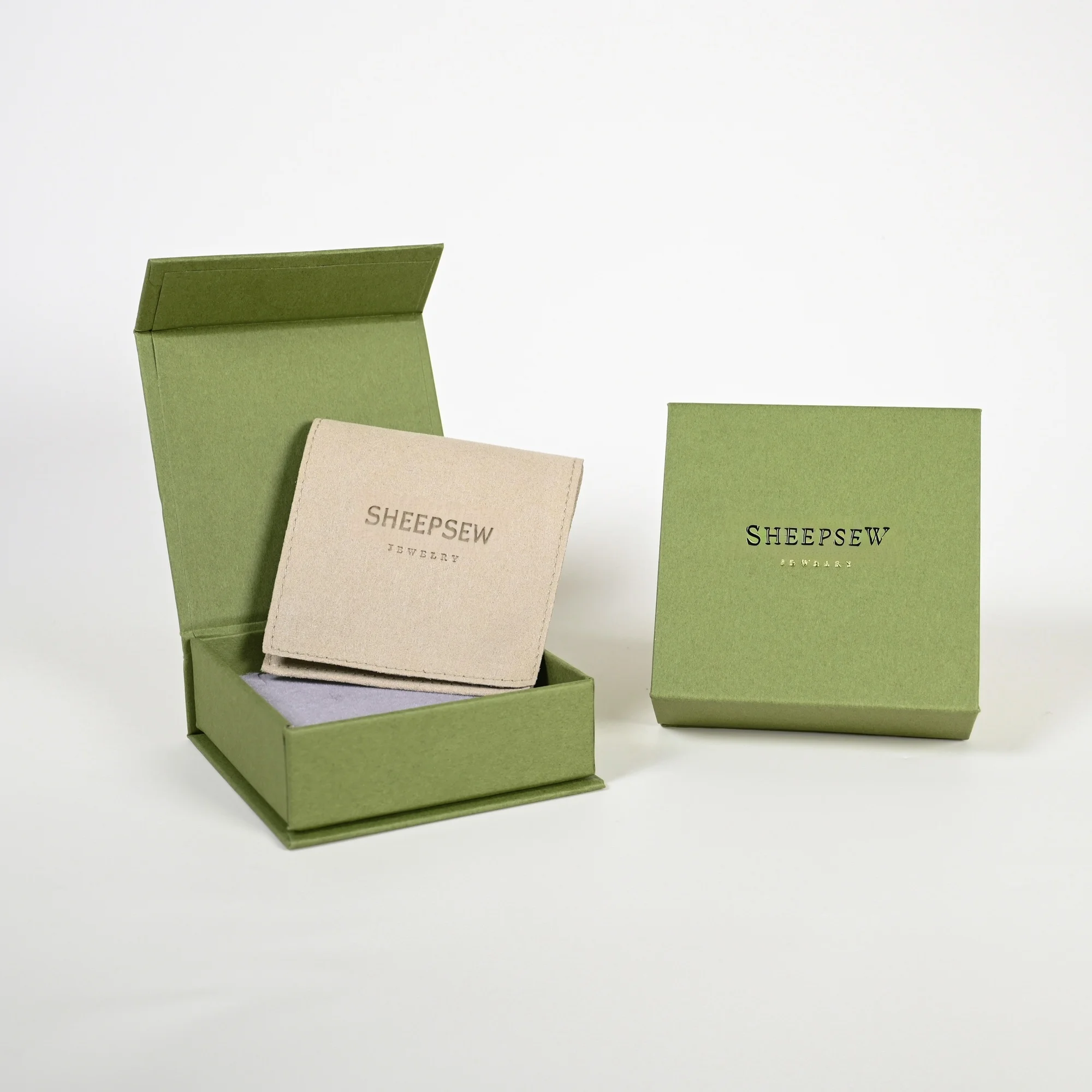

SHEEPSEW логотип индивидуальное ожерелье браслет магнитная зеленая шкатулка для драгоценностей упаковочная коробка