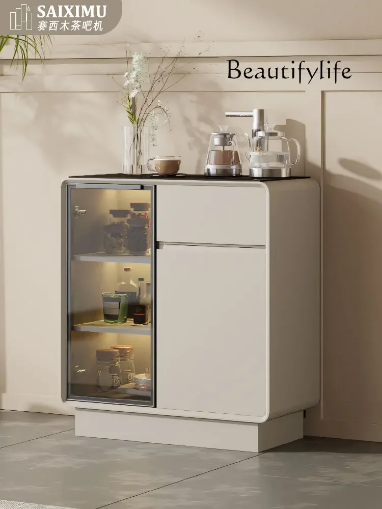 Новинка, Умная автоматическая машина для чайного бара с голосовым управлением, домашний автоматический многофункциональный шкаф из массива дерева для гостиной