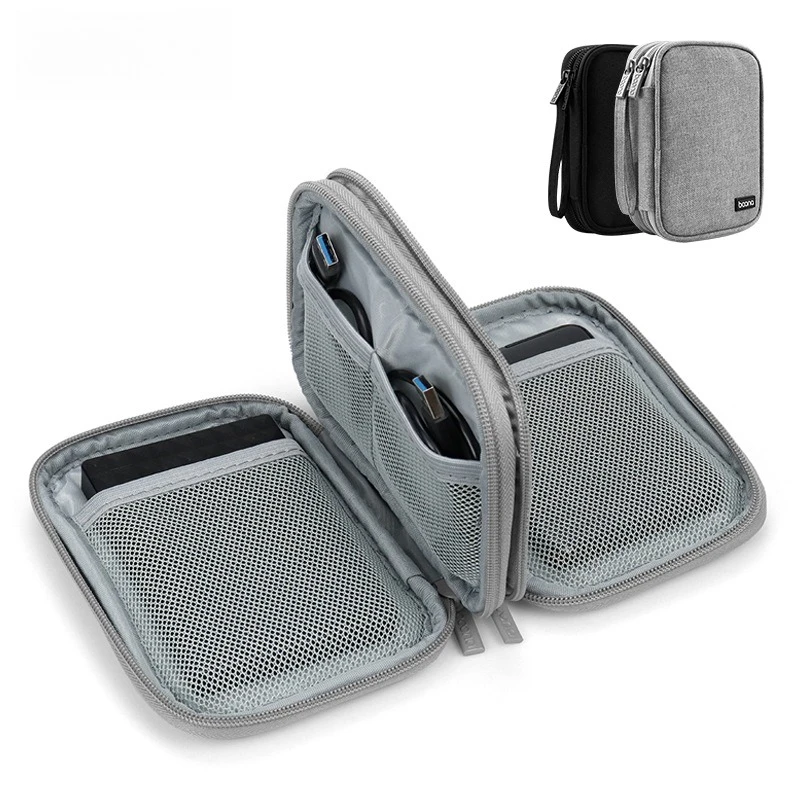 

2,5-дюймовая сумка для хранения жесткого диска, портативный HDD Tech Pouch, органайзер, дорожные аксессуары, чехол Organizador, оксфордские серые сумки Power Bank