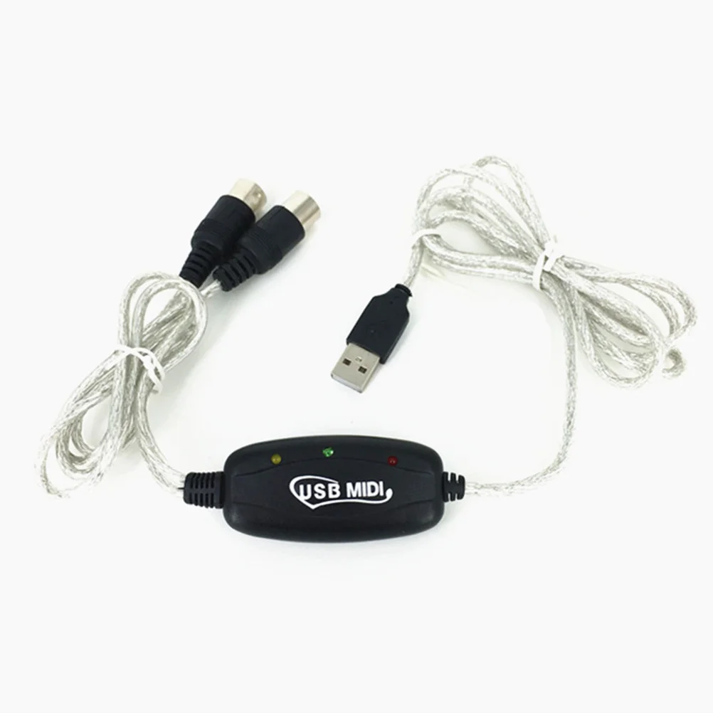 

180x2cm Midi Cable USB Adapter High Performance Plug Play Keyboard Connector Music Editing Cord for Windows Pc