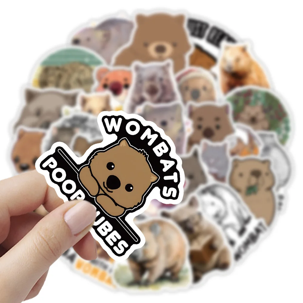 

10/30/50PCS Cute Wombat Graffiti Stickers Creative Funny Cartoon Animal Decal Luggage Guitar Fridge Waterproof Sticker Kid Toys