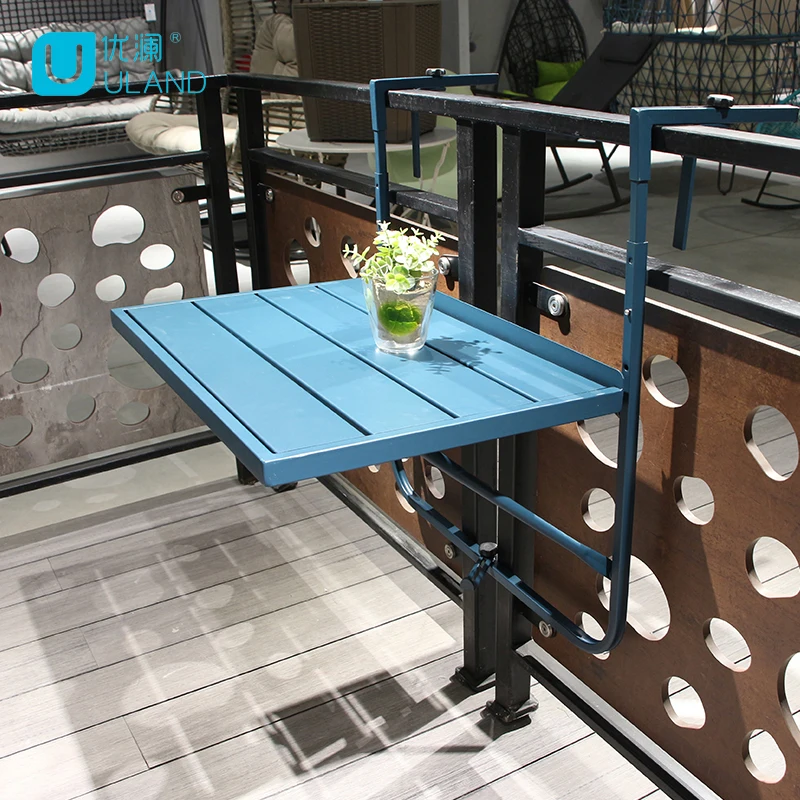 Uland Railing Hanging Table Iron Home Hanging Small Table European Outdoor Leisure Foldable Hanging Table