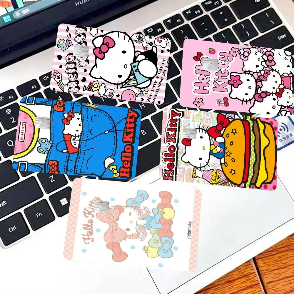 Cute Cat H-Hello Cartoon K-KittyS Anime Cartoon Sticker Film Skin For Credit Card Debit Bank Bus Card