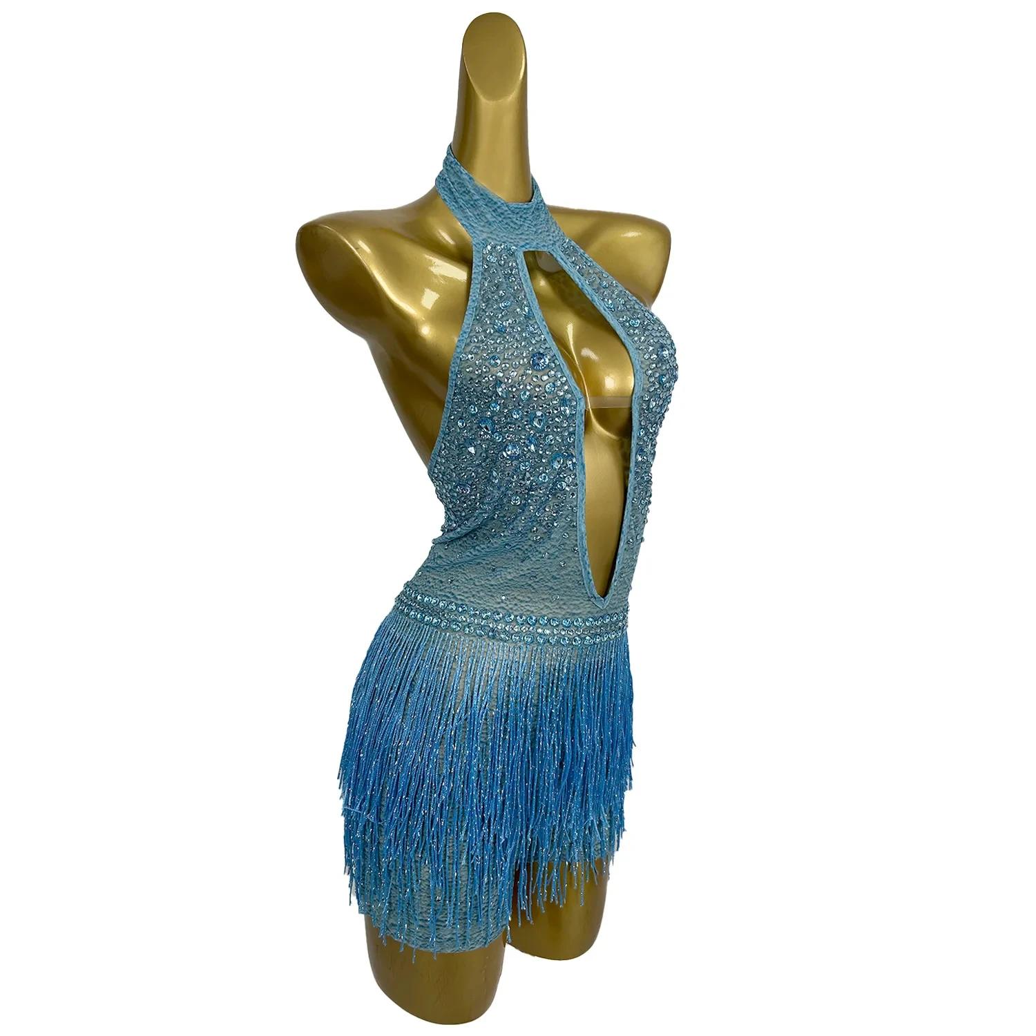 

Sexy Cut Out Rhinestone Tassel Bodysuits Women Backless Aerial Dance Leotard Festival Outfit Show Performance One Piece Jumpsuit