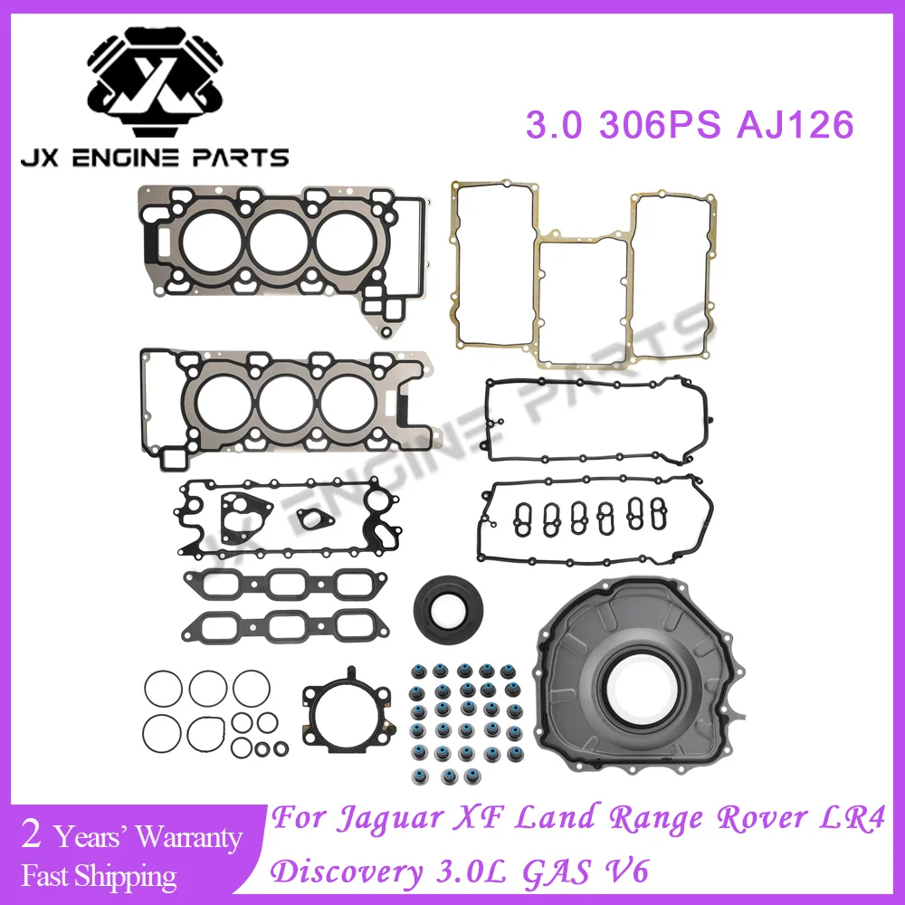 Juego de juntas protectoras de válvula completa para cabezal de motor, 306PS, sello de aceite para Jaguar XF XE XJ Land Rover 3,0 Range Rover Discovery LR4 3.0L AJ126