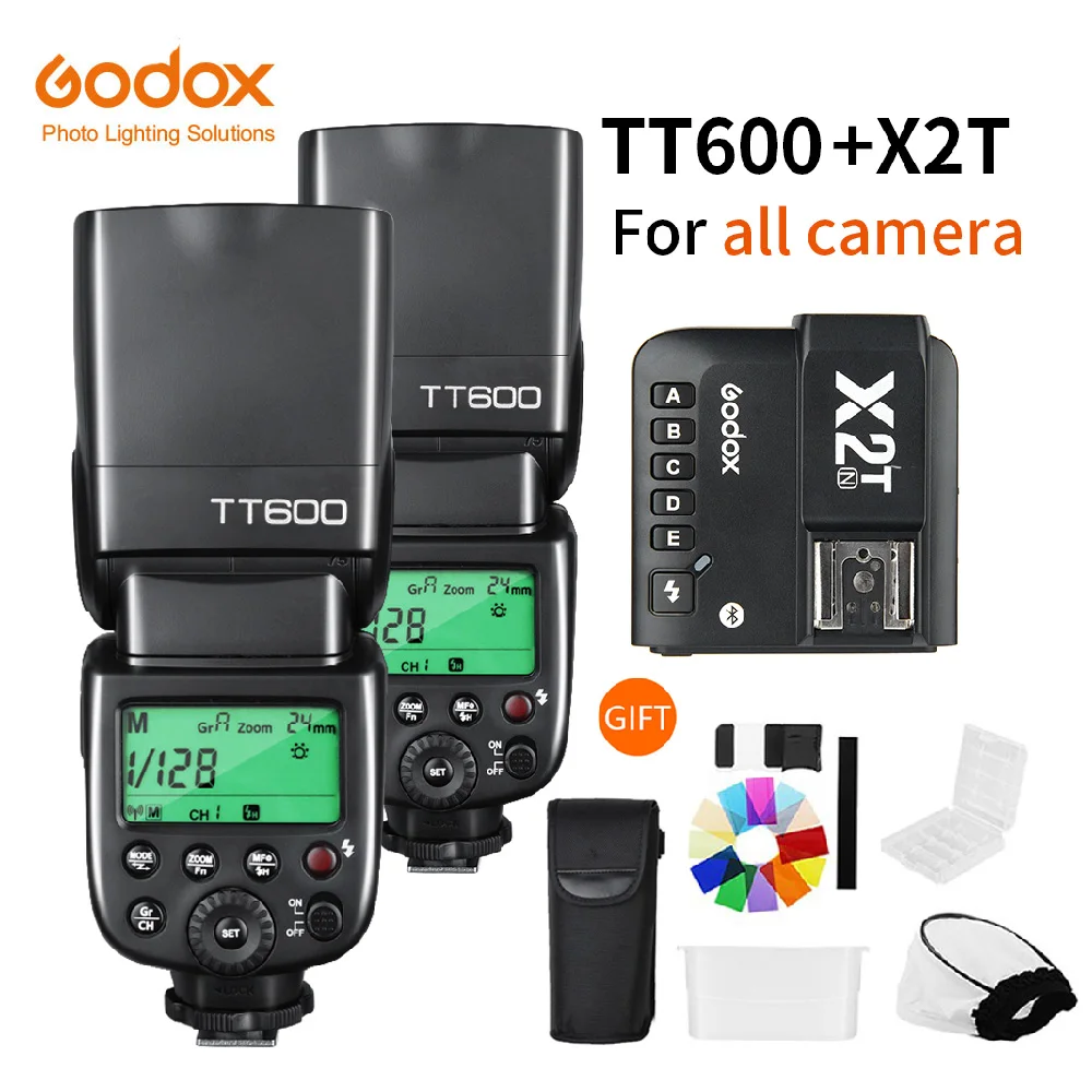 Godox TT600 Flash 2.4G Wireless TTL 1/8000s Speedlite + Godox X2T Trigger For Canon/Nikon/Sony/Fuji/Olympus SLR Camera