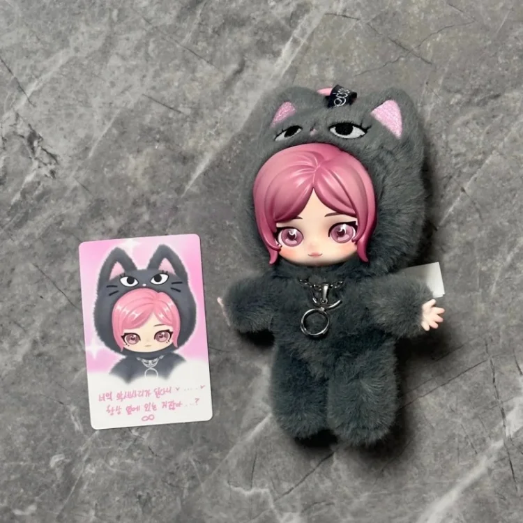 Original PopMart Aespa Fluffy Friends Serie Blindbox Weiche Puppe Schlüsselanhänger KPOP Idol Merch Niedliche Schreibtischdekoration Geschenk für Fans Spielzeug – Detail 6