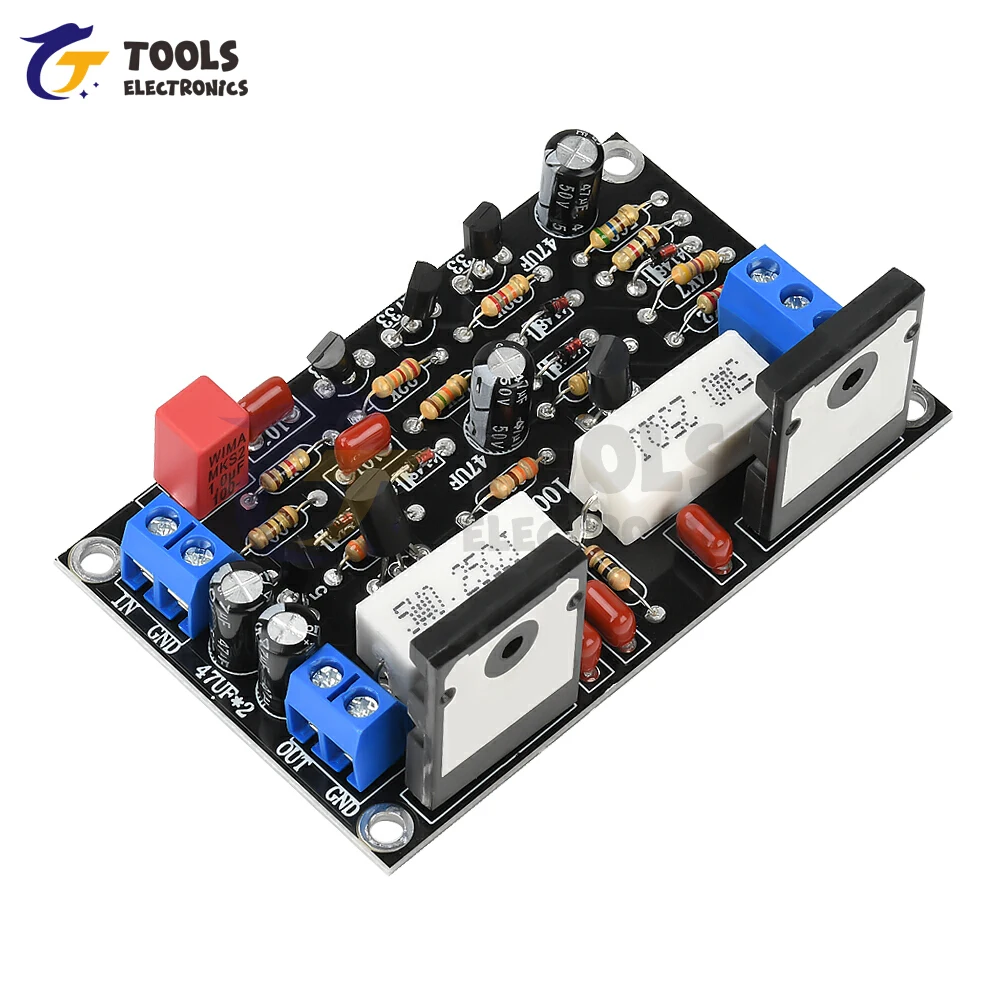 100W 2SC5200+2SA1943 Mono High Power Post Stage Amplifier Board DC 10V-45V HIFI Audio Amplifier Module