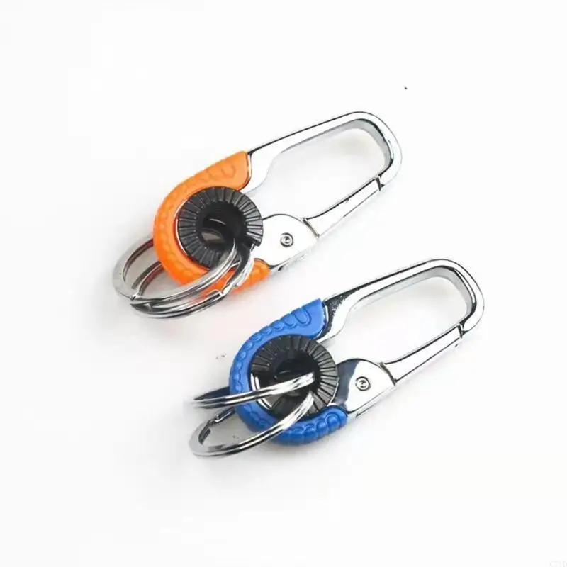  Keychain Hook Carabiner Double Rings Climbing Tool Alloy Texture Present for Men