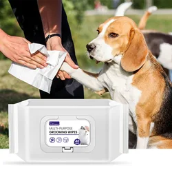Pet Cleaning Wipes Multi Purpose Easy To Carry Natural Ingredients Gentle Non Irritating Dogs Cats Deodorizing Cleaning Eye Wipe