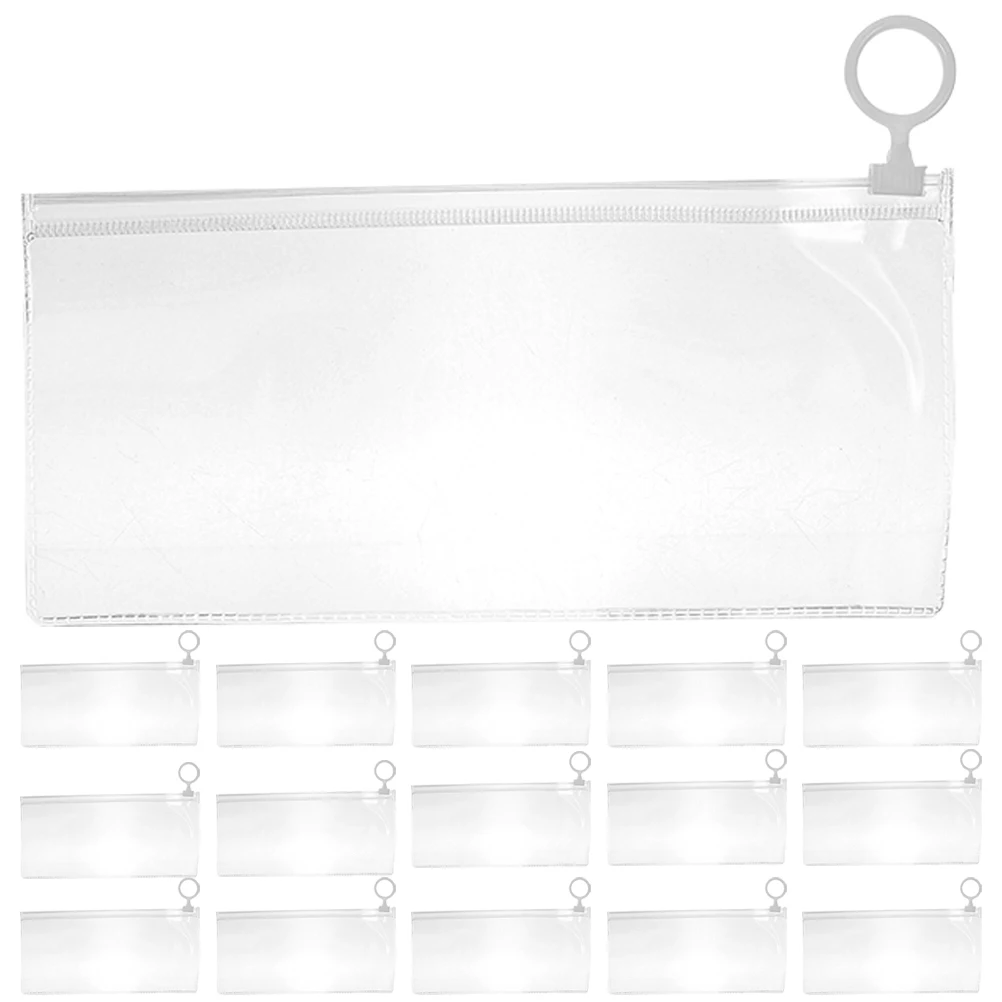 

30pcs Clear PVC Pencil Case Large Capacity Transparent Zipper Design Pen Storage Bags School Supplies Exam Tote