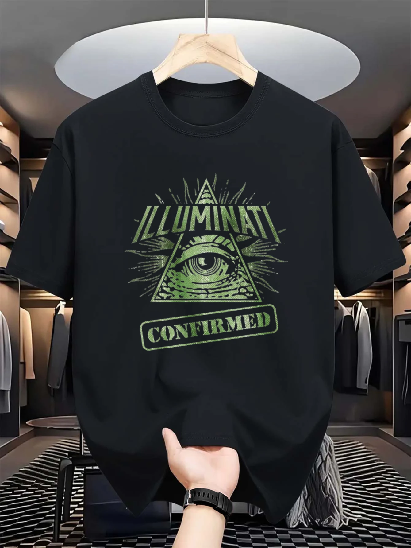 Men's T-shirt: Illuminati Confirms Eye of Sight and Trendy Meme Design - Fun Meme Top for Outdoor Activities