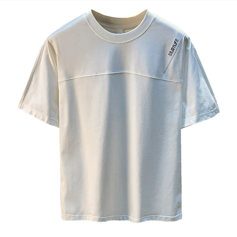 Summer short sleeved T-shirt for men, 2025 round neck loose, simple, fashionable, breathable, casual and versatile shirt