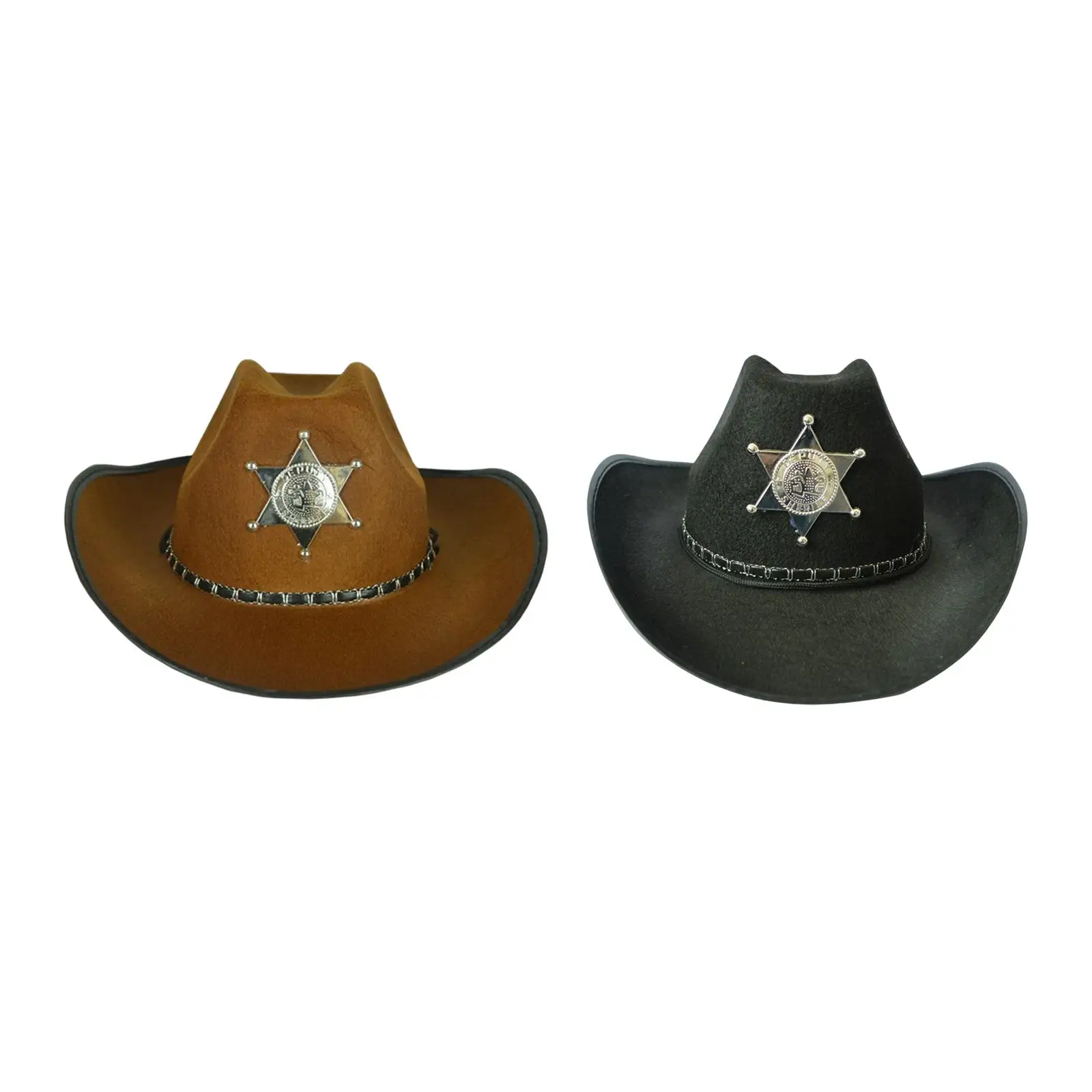 Unisex Adult Western Cowboy Hat Sunhat with String Jazz Caps Wide Brim for Outdoor Dress up Party Favors Costume Accessories