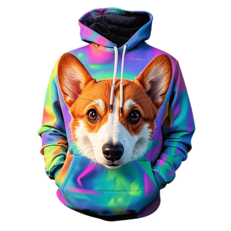 Schattige Corgi Graphics Hoodie Mode Streetwear Grappige Dieren Met Lange Mouwen 3d Bedrukte Sweatshirt Losse Casual Heren Kinder Truien