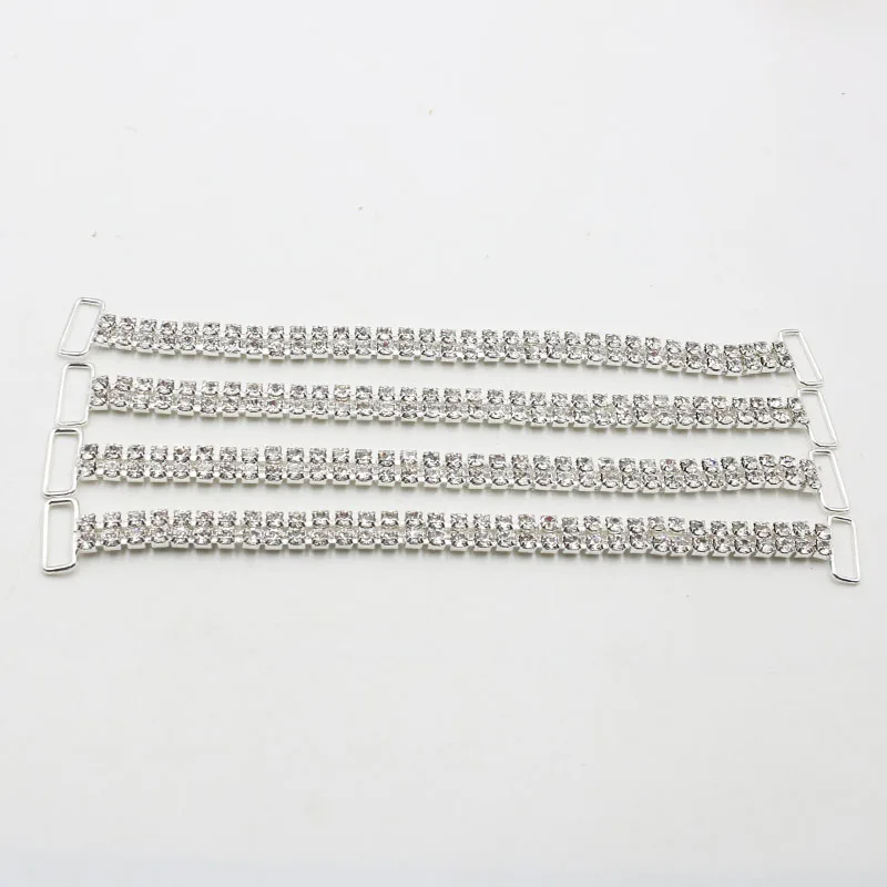 New 10pcs 15 * 165mm Fashionable 2 Drainage Diamond Chain Bikini Connector/flat Chain Reinforced Metal Crystal Bikini Buckle