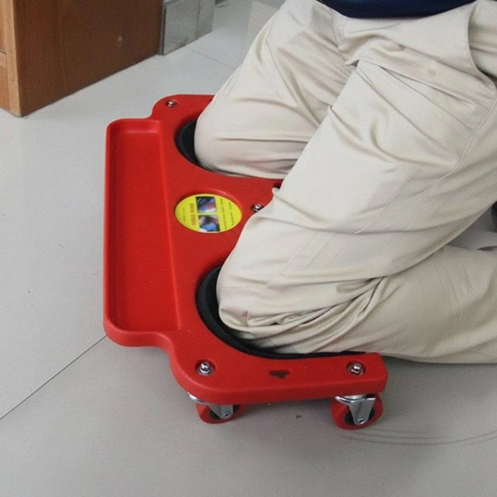 

Wheeled Kneeling Pad Long-Lasting Construction Rolling Knee Carrier Work Accessory High-Resilient Frame Workshop Equipment