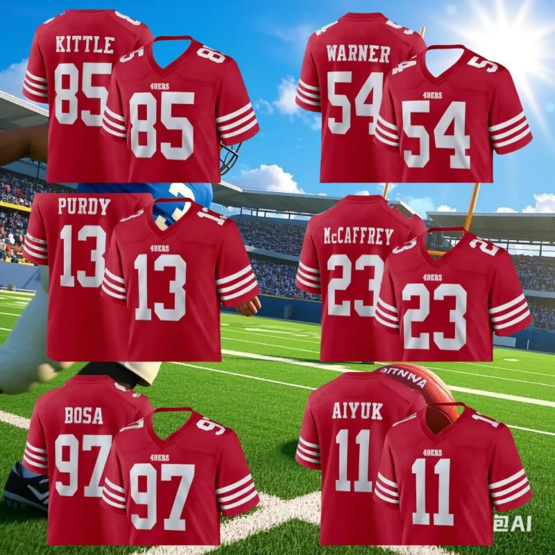 24-25 Adult San Francisco American Football Jersey Rugby Jersey Sportswear Training Jersey T-shirt Eagles 49ers 13 Number Purdy