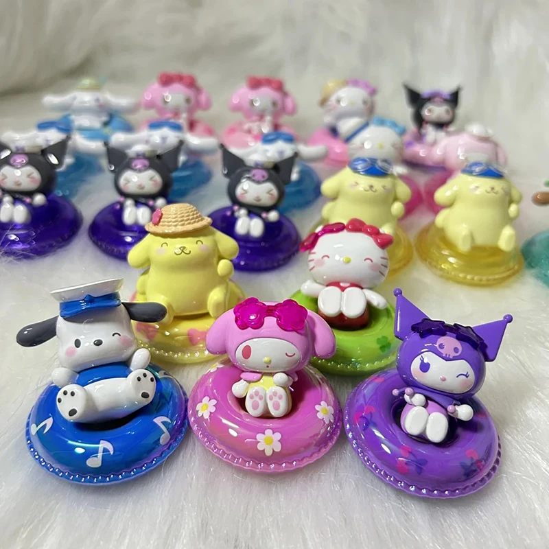 Authentic Sanrio Kawaii Family Swimming Ring Series Hangyodon Cinnamoroll Pochaccohand My Mylodymini Mini Cutesy Bag Cool Lomi P