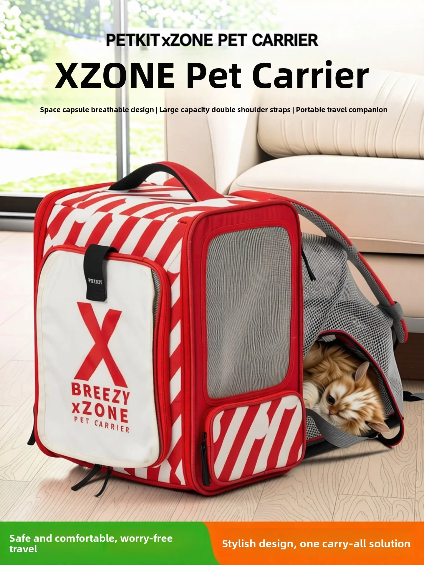 

Сумка-переноска XZONE Pet Bapa большой вместимости для собак, портативная, двойная, для путешествий на открытом воздухе, для кошек и собак